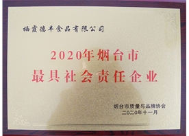 2020年煙臺市最具社會責任企業