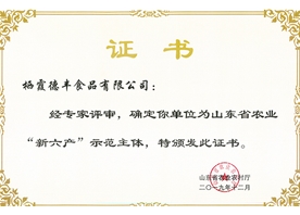 山東省農業新六產示范主體