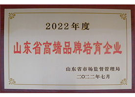 山東省高端品牌培育企業